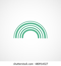Rainbow Green Flat Icon On Light Background
