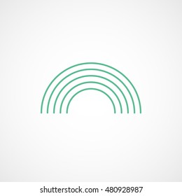 Rainbow Green Line Icon On White Background