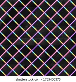Rainbow Raster mit schwarzem Hintergrund. Nahtloses Muster.