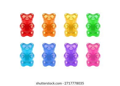 Regenbogen Gummibärchen Vektor Cartoon Stil 