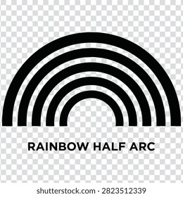 Rainbow half arc icon in simple style isolated on white background. Vector illustration of a rainbow symbol for design elements.