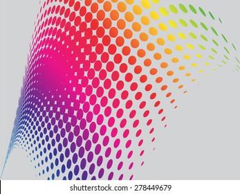 Rainbow Halftone Abstract Flag Shape