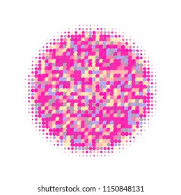 Rainbow halftone circles, dots pattern, vector, grunge. Comic texture background. Monochrome half-tone. Circle halftone Dots, colorful geometric gradient for pop art designs.