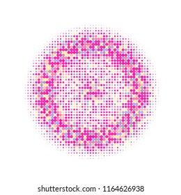 Rainbow halftone circles, dots pattern, vector, grunge. Comic texture background. Monochrome half-tone. Circle halftone Dots, colorful geometric gradient for pop art designs.