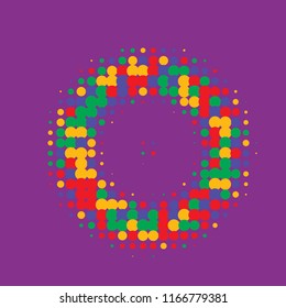 Rainbow halftone circles, dots pattern, vector, grunge. Comic texture background. Monochrome half-tone. Circle halftone Dots, colorful geometric gradient for pop art designs.