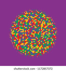 Rainbow halftone circles, dots pattern, vector, grunge. Comic texture background. Monochrome half-tone. Circle halftone Dots, colorful geometric gradient for pop art designs.