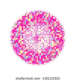 Rainbow halftone circles, dots pattern, vector, grunge. Comic texture background. Monochrome half-tone. Circle halftone Dots, colorful geometric gradient for pop art designs.