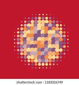 Rainbow halftone circles, dots pattern, vector, grunge. Comic texture background. Monochrome half-tone. Circle halftone Dots, colorful geometric gradient for pop art designs.