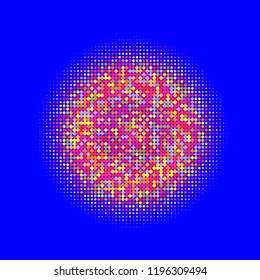 Rainbow halftone circles, dots pattern, vector, grunge. Comic texture background. Monochrome half-tone. Circle halftone Dots, colorful geometric gradient for pop art designs.