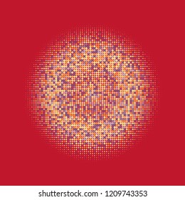 Rainbow halftone circles, dots pattern, vector, grunge. Comic texture background. Monochrome half-tone. Circle halftone Dots, colorful geometric gradient for pop art designs.