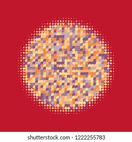 Rainbow halftone circles, dots pattern, vector, grunge. Comic texture background. Monochrome half-tone. Circle halftone Dots, colorful geometric gradient for pop art designs.