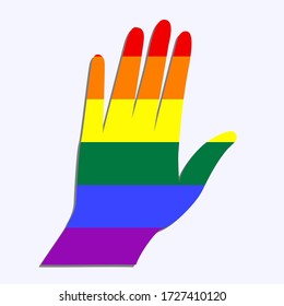 Rainbow Hand - Colorful Illustration - Vector. Gay Pride. LGBT concept. Rainbow LGBT Pride Pride Flag
