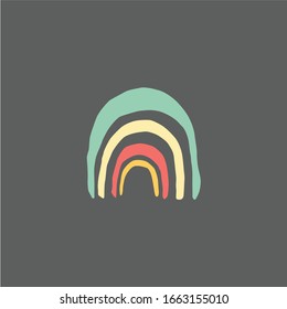Ilustración de silueta colorida dibujada a mano arcoiris 