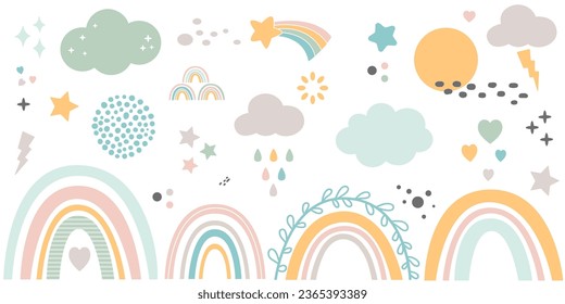 Regenbogen handgezeichnet Doodle. Illustration von Doodle cute für Design-Elemente.	
