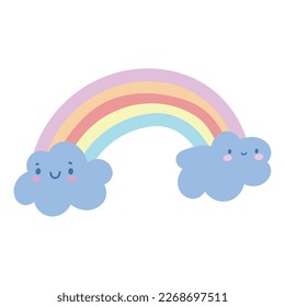 rainbow hand drawn icon isolated
