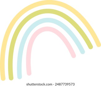 Rainbow Hand Drawn Icon Vector Illustration