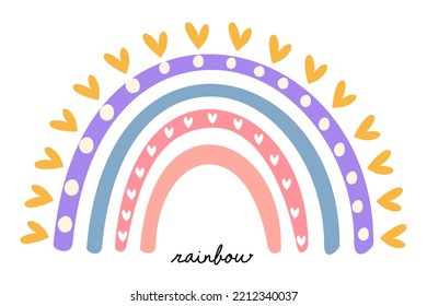 Rainbow hand drawn with vector for decoration , background , illustration 