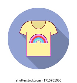 Rainbow, hand, pride day long shadow icon. Simple color vector of World pride day icons for ui and ux, website or mobile application