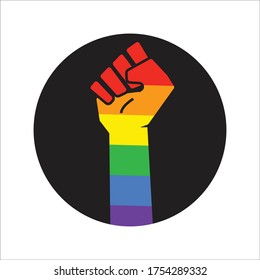 Regenbogen-Hand, aufsteigend Für Primemonat, Vektordesign