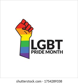 Rainbow hand rising For Pride month vector design