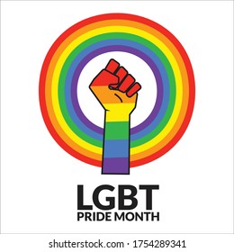 Regenbogen-Hand, aufsteigend Für Primemonat, Vektordesign
