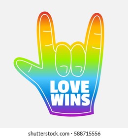 rainbow hand,love wins,gay pride,love gesture foam hand,lgbt