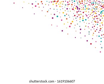 Rainbow Happy Round Banner. Orange Effect Confetti Wallpaper. Vector Wallpaper. Vector Color Illustration.