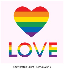 rainbow hart love symbol vector. LGBT concept