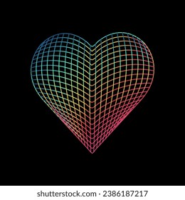 Rainbow heart abstract shapes valentines day