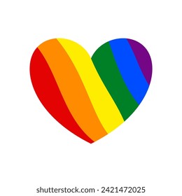 Ilustración vectorial abstracta del corazón del arco iris