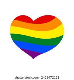 Ilustración vectorial abstracta del corazón del arco iris