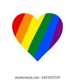 Ilustración vectorial abstracta del corazón del arco iris