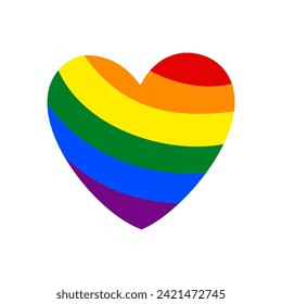 Ilustración vectorial abstracta del corazón del arco iris