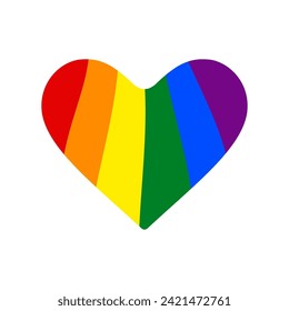 Rainbow heart abstract vector illustration