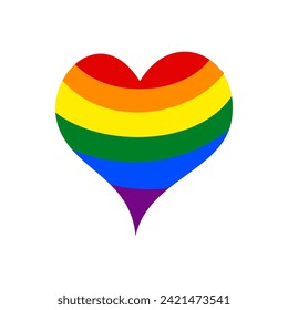 Rainbow heart abstract vector illustration