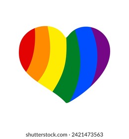 Rainbow heart abstract vector illustration