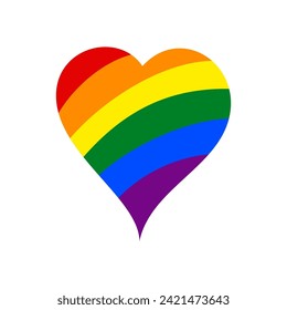 Rainbow heart abstract vector illustration
