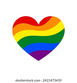 Rainbow heart abstract vector illustration