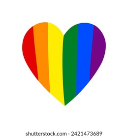 Rainbow heart abstract vector illustration
