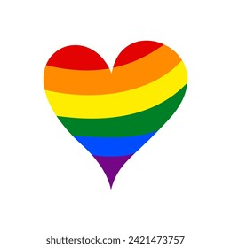 Rainbow heart abstract vector illustration