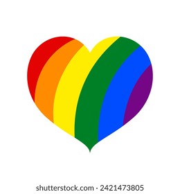 Rainbow heart abstract vector illustration