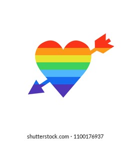 rainbow heart with arrow icon