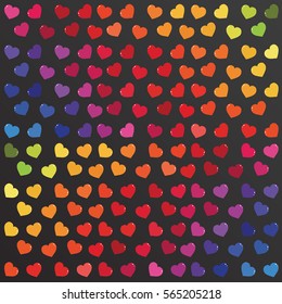 Rainbow heart background.