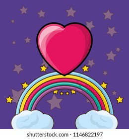 rainbow and heart design