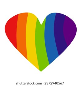 Rainbow heart. Diversity, Unity. Love vector illustration.
