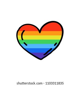 rainbow heart doodle icon