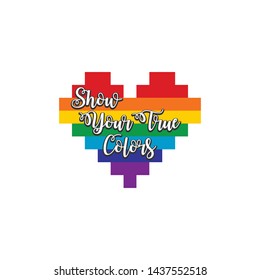 Rainbow Heart Flag Colored LGBT Pride for Lesbian Gay Bisexual and Transgender Vector Template Design Element
