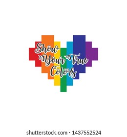 Rainbow Heart Flag Colored LGBT Pride for Lesbian Gay Bisexual and Transgender Vector Template Design Element