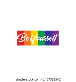 Rainbow Heart Flag Colored LGBT Pride for Lesbian Gay Bisexual and Transgender Vector Template Design Element