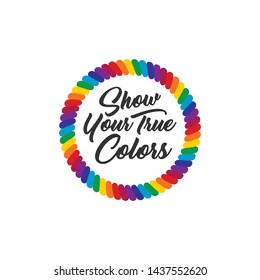 Rainbow Heart Flag Colored LGBT Pride for Lesbian Gay Bisexual and Transgender Vector Template Design Element